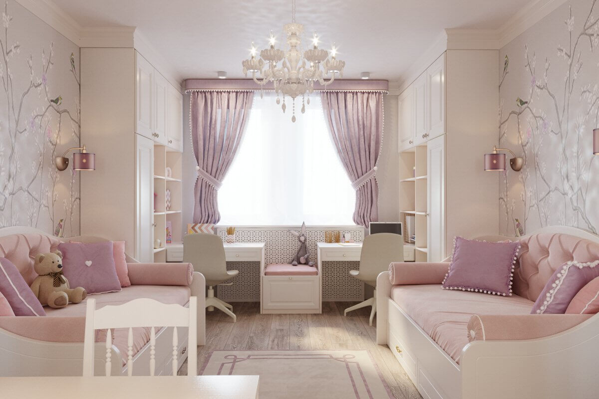 Ремонт детской комнаты  для девочек. 