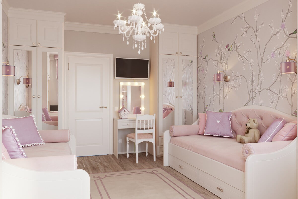 Ремонт детской комнаты  для девочек. 