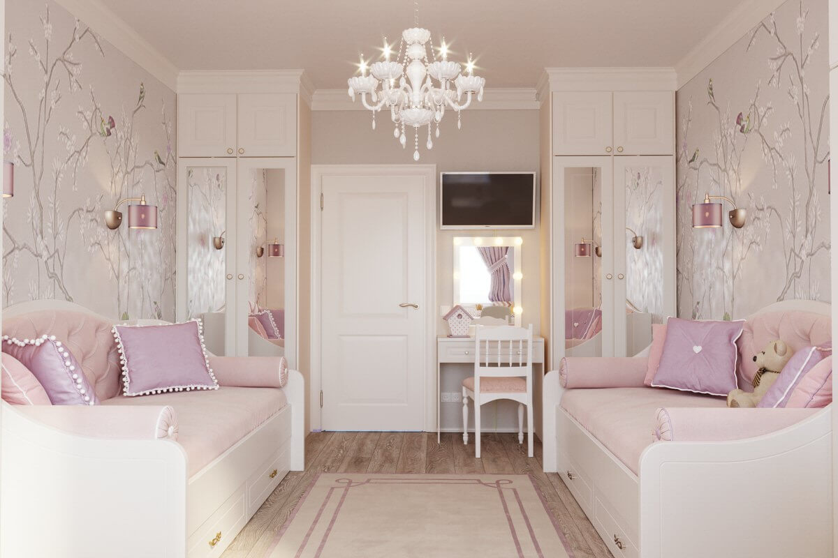 Ремонт детской комнаты  для девочек. 