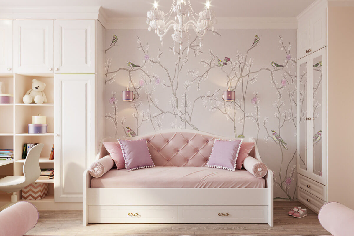 Ремонт детской комнаты  для девочек. 