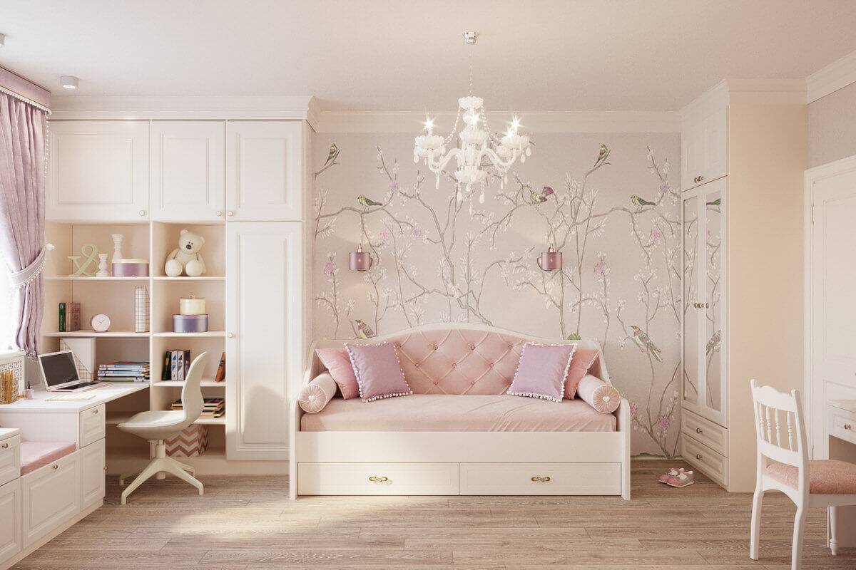 Ремонт детской комнаты  для девочек. 